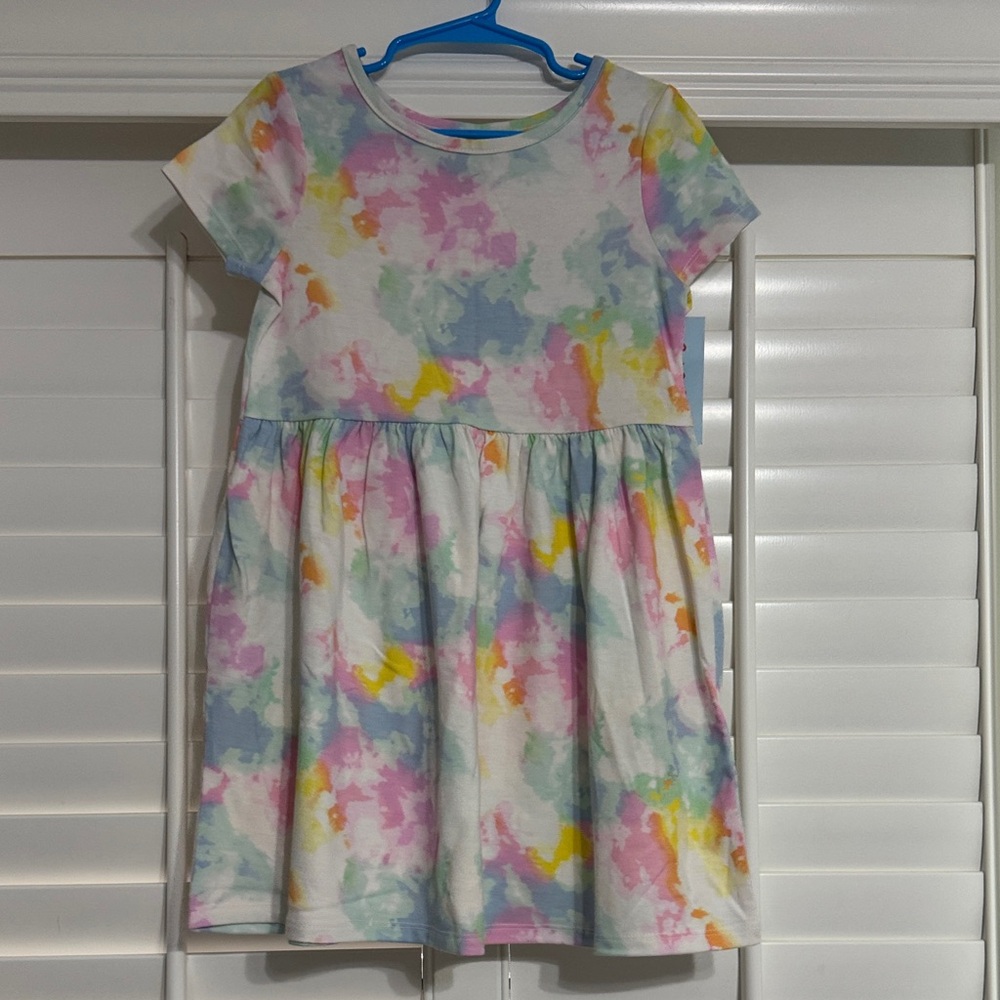 Cat & Jack Pastel Watercolor Short Sleeve Dress